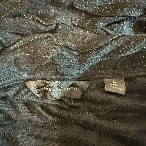 Investments cowl neck long sleeve metallic top - Picture 3 of 7